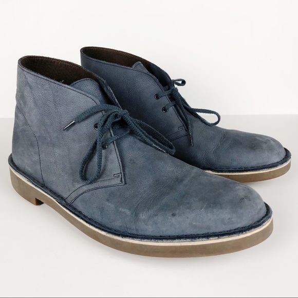 clarks desert boots blue suede